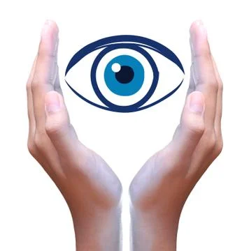 Eye in hand Stock Illustration