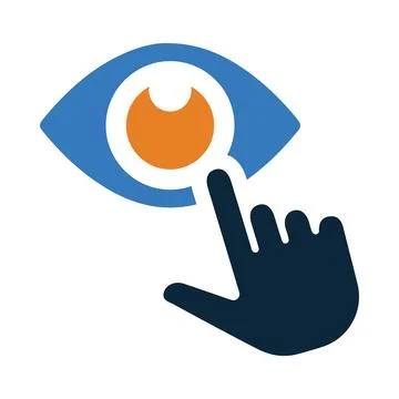 Eye, hand, touch on eye icon Stock Illustration