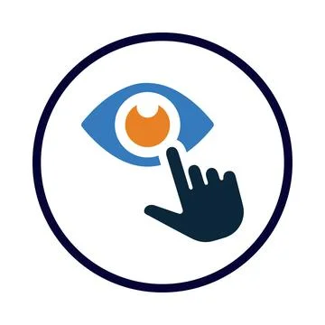Eye, hand, touch on eye icon Stock Illustration