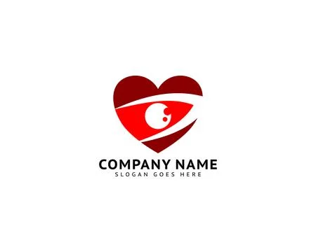 Eye heart love logo vector design Stock Illustration