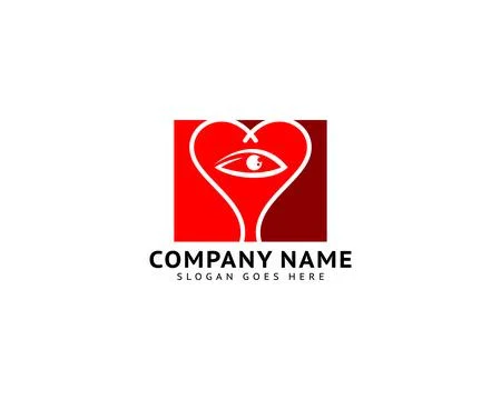 Eye heart love logo vector design Stock Illustration