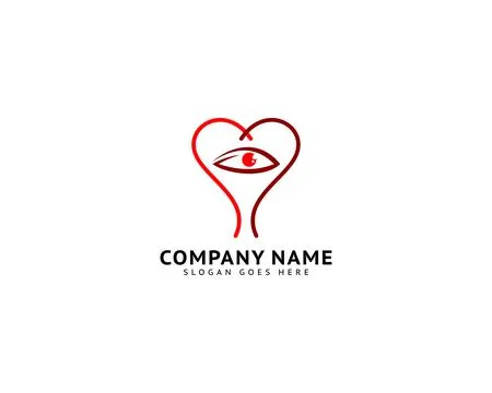 Eye heart love logo vector design Stock Illustration
