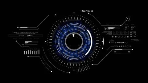Eye HUD UI technological infographic elements.HUD 2GFX Technology Sci Fi Illustrazione stock