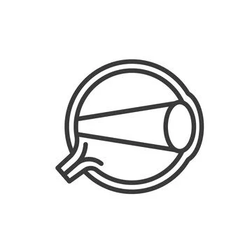 Eye hyperopia, icon in line design. Hyperopia, eye, farsightedness, vision Stock-Illustration