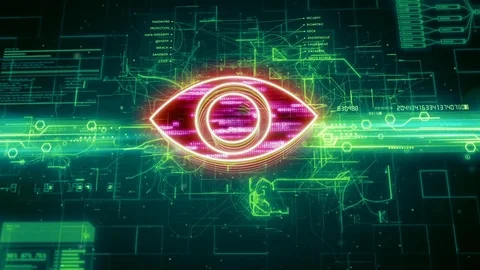 Eye icon on abstract green background Stock Footage 72685862