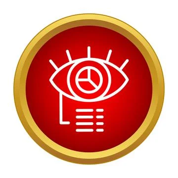 Eye icon analyzing data chart visualization insights Stock Illustration
