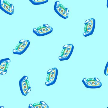 Eye icon with ar augmented reality isometric icon seamless pattern Stock Illustration