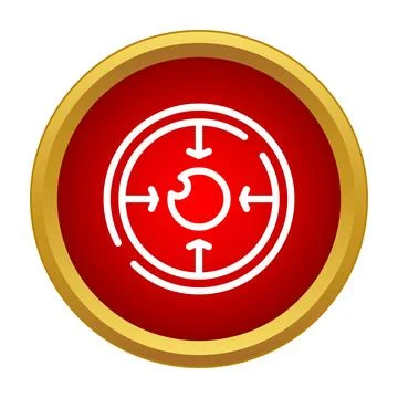 Eye icon with arrows on red button focusing vision イラスト素材