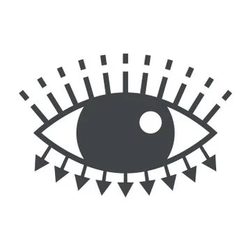 Eye icon with big eyeball Illustrazione stock