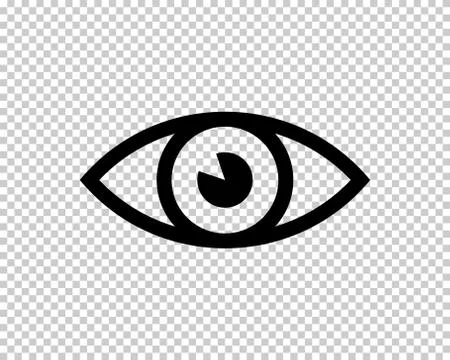 Eye icon in black on transparent background. Vector EPS 10 Stock Illustration