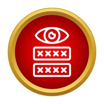 Eye icon checking password visibility in data security Stock Illustration