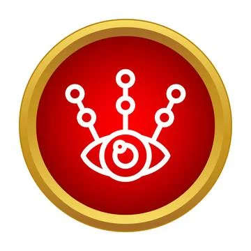 Eye icon with data points for vision technology Stock Illustration