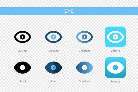 Eye icon in different style. eye vector icons designed in outline, solid, c.. イラスト素材