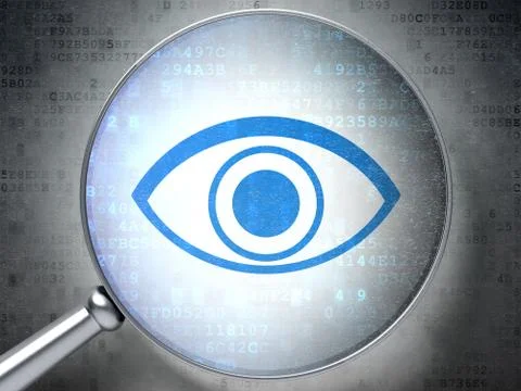 Eye icon on digital background Stock Illustration