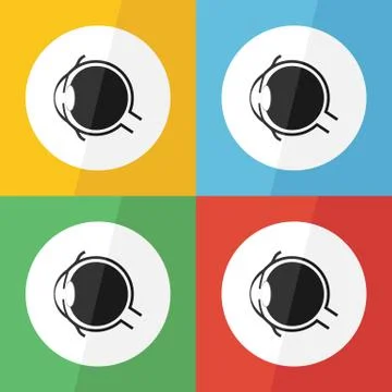Eye icon ( Flat design ) for eye care , disease concept ( Glaucoma Cataract P Stock Illustration