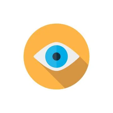 Eye icon in a flat design with long shadow Stock Illustration