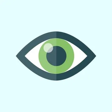 Eye icon in flat style. Eyeball vector illustration on isolated background... Stock Illustration