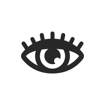 Eye icon in flat style. Eyeball vector illustration on isolated background... Stock Illustration