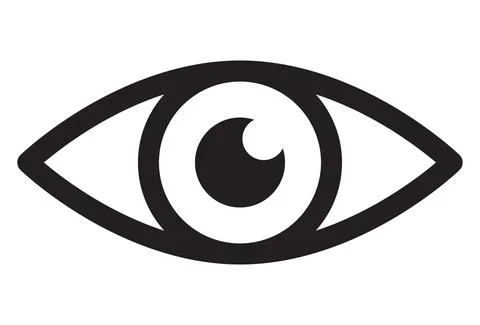 Eye icon. Human eyeball simple symbol.  Vector illustration isolated on white Stock Illustration