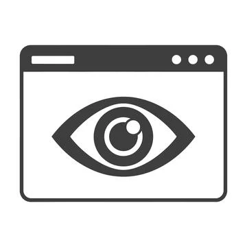 Eye Icon Inside a Browser Window Graphic interface Illustrazione stock