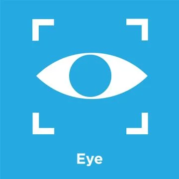 Eye icon isolated on blue background Stock Illustration