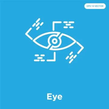 Eye icon isolated on blue background Free Stock Illustration