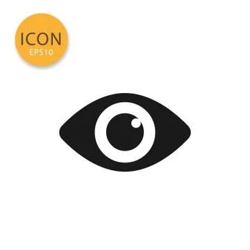 Eye icon isolated flat style. Stock Illustration