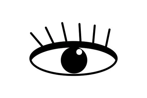 Eye icon isolated on white background. Flat design style. Stock Illustration