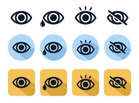 Eye icon line set for web, software, application, and mobile Stock Illustration