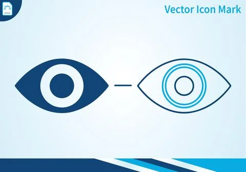 Eye icon mark in solid and outline styles, vision concept. 스톡 일러스트