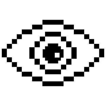 Eye icon pixel. pixel eye sign. pixel art eyesight symbol. Stock Illustration