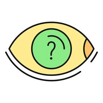 Eye icon with question mark concept Stock Illustration