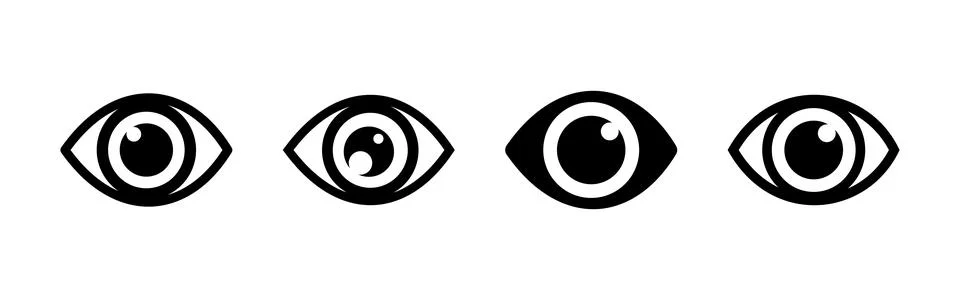 Eye icon set. Eye vector icon. Look and Vision icon. Stock Illustration