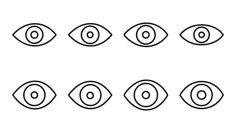 Eye icon set. Eye vector icon. Look and Vision icon. Stock Illustration