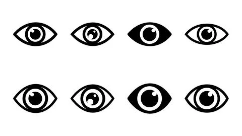 Eye icon set. Eye vector icon. Look and Vision icon. Illustrazione stock