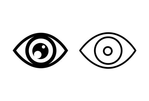 Eye icon set. Eye vector icon. Look and Vision icon. Illustrazione stock
