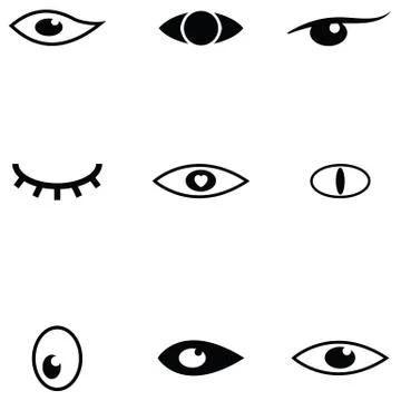 Eye icon set Stock Illustration