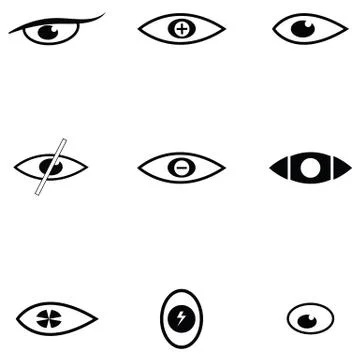 Eye icon set Stock Illustration
