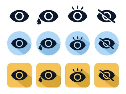 Eye icon set vector for web, software, application, and mobile 스톡 일러스트