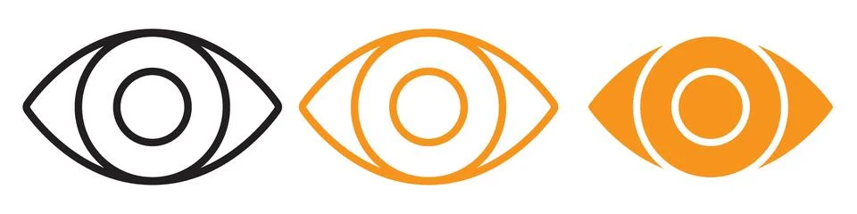 Eye Icon Set Visual Perception Illustrations for Optometry and Healthcare Stock Illustration