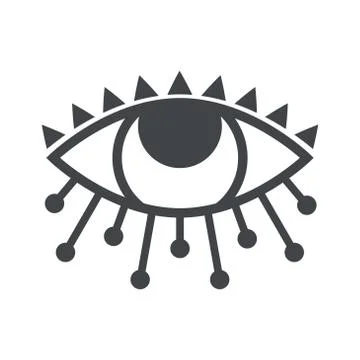 Eye icon with simple pattern Illustrazione stock
