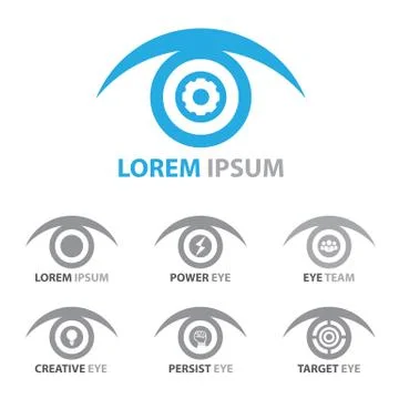Eye icon symbol set Stock Illustration