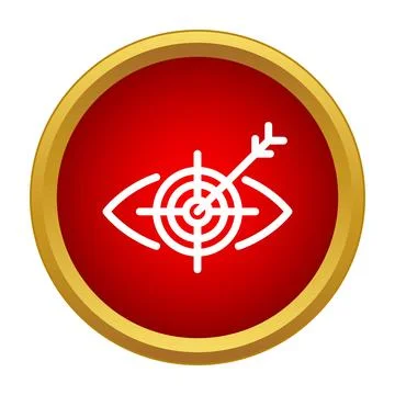 Eye icon with a target and arrow symbolizing focus and objective Stock Illustration