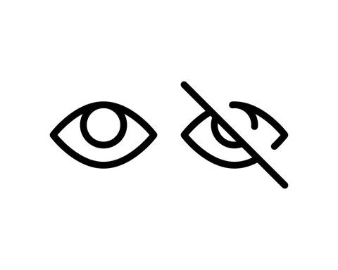 Eye icon thin line for web and mobile, modern minimalistic flat design. Vecto Stock Illustration