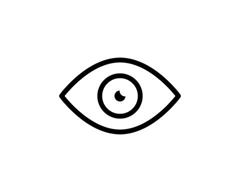 Eye icon thin line for web and mobile, modern minimalistic flat design. Vecto Stock Illustration