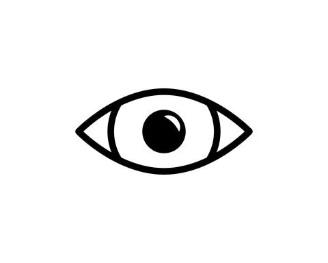 Eye icon thin line for web and mobile, modern minimalistic flat design. Vecto Stock Illustration