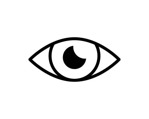 Eye icon thin line for web and mobile, modern minimalistic flat design. Vecto Stock Illustration