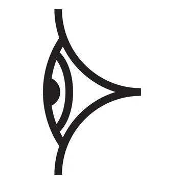 Eye icon vector design template in black color isolated sign on white backgro Stock Illustration