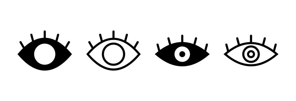Eye icon vector illustration. Eye sign and symbol. Look and Vision icon. Stock Illustration