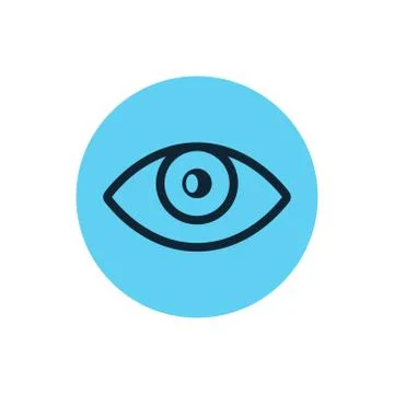 Eye icon vector line vision eyeball. Outline eye illustration view shape graphic Stock Illustration